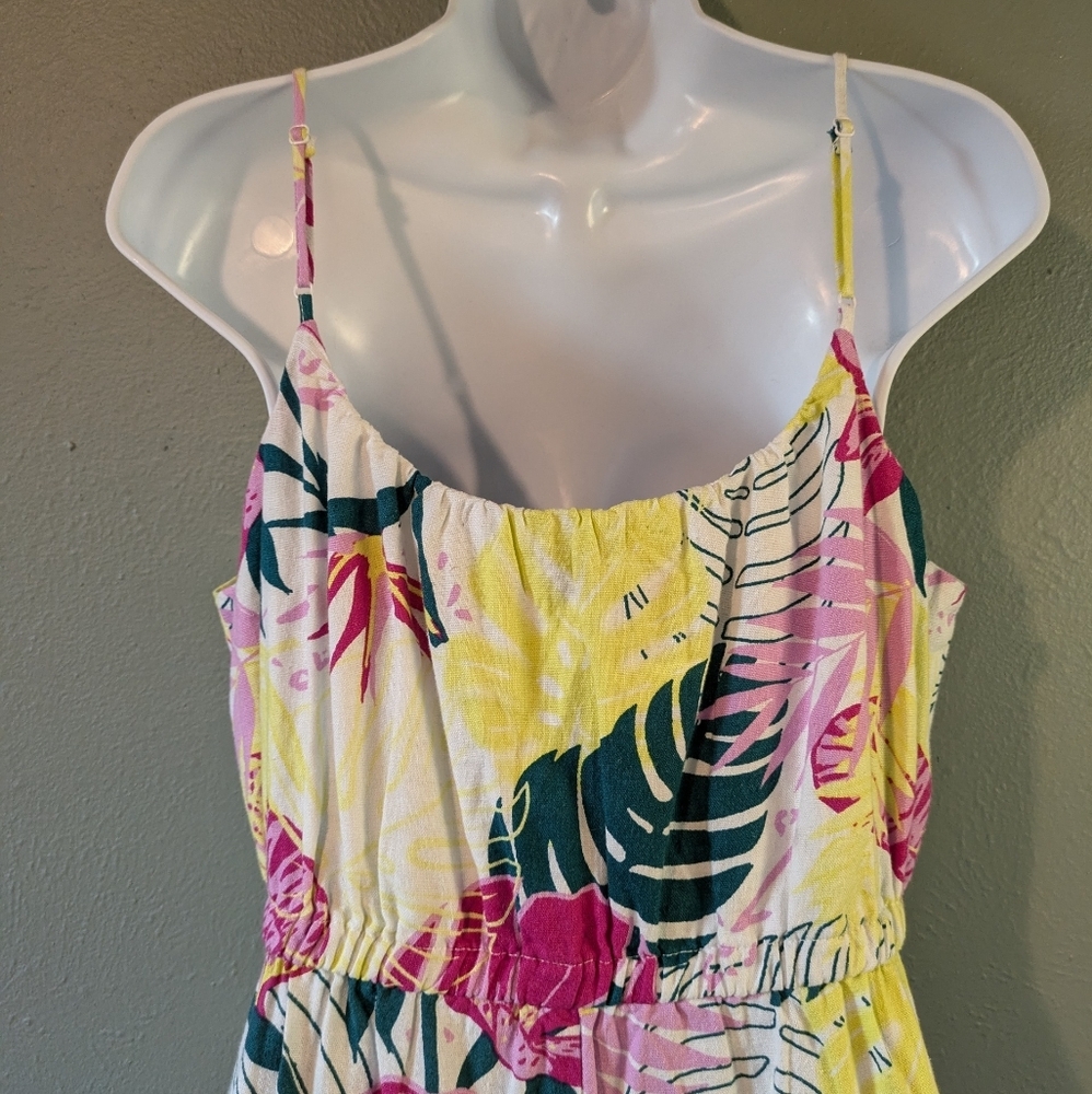 Nicole Miller Wide Leg Tropical Print Jumpsuit Romper NWOT Size S - Picture 4 of 7